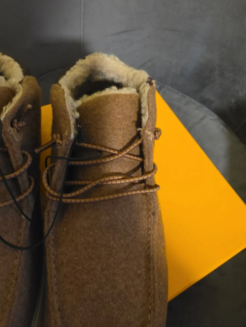 NIB Falls Creek Boys Size 3 Wayne Brown Faux Wool Lined Easy On Boots